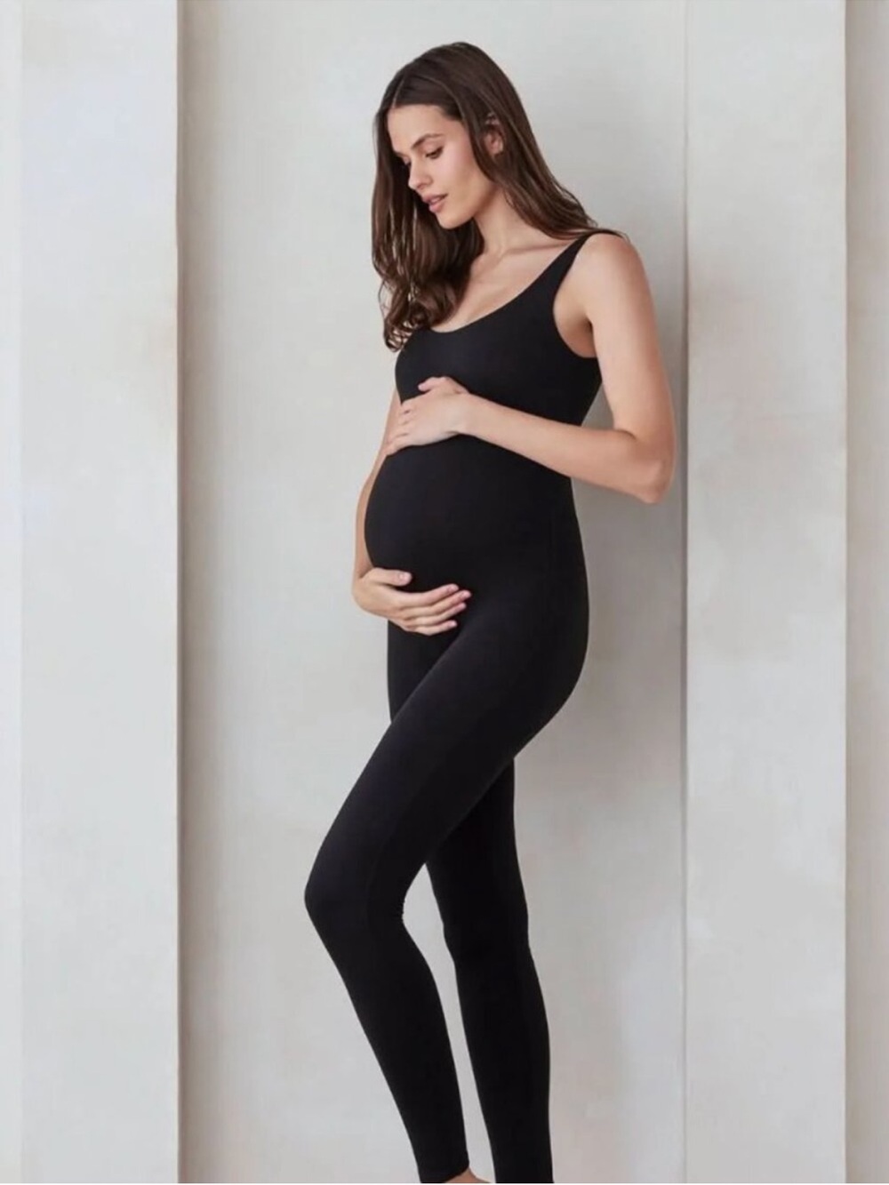 Maternity Black Scoop-Neck Jumpsuit